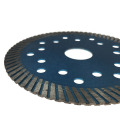 Hot Press diamond fine turbo saw blade with cooling holes for dry cutting reinforced concrete